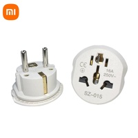 Xiaomi Korea EU Plug Adapter 16A 250V Travel Converter 2 Round Socket High Quality Universal AU US UK CN To EU KR Wall Socket