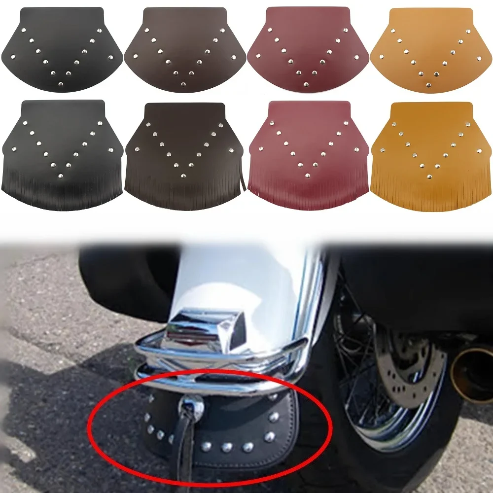 Motorcycle Universal Rivets Tassesl Front Fender Flap Rear Mudguard Cover For Harley Sportster Softail Dyna Touring Street Glide