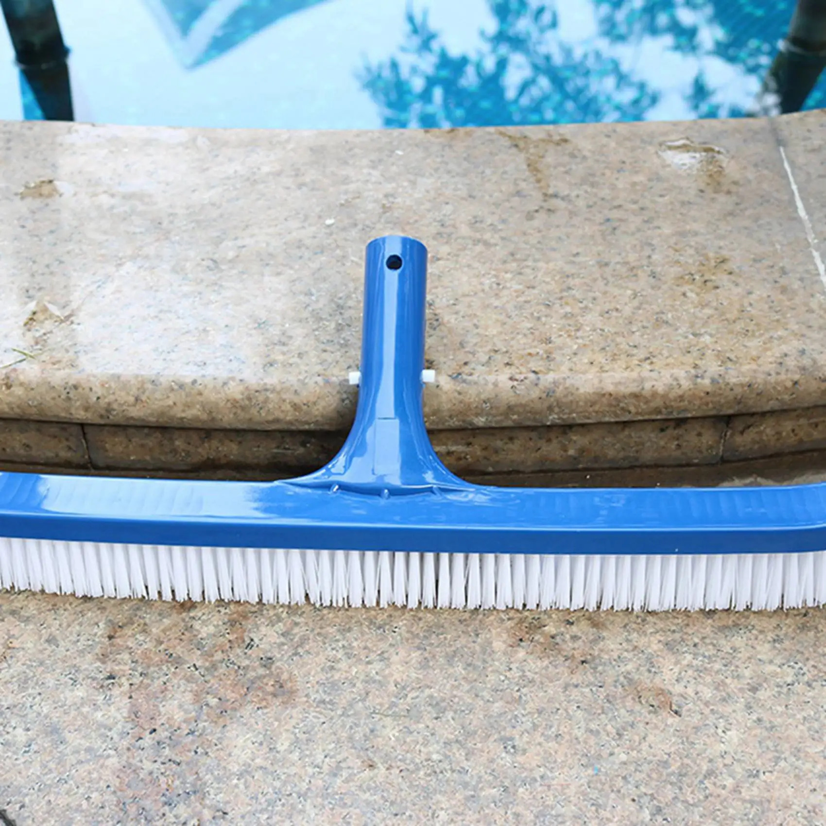 SEWS-3Pcs 18 Inch Blue Swimming Pool Brush Handle Clean Brush Pool Wall Brush Swimming Cleaning Tools Cleaning Equipment