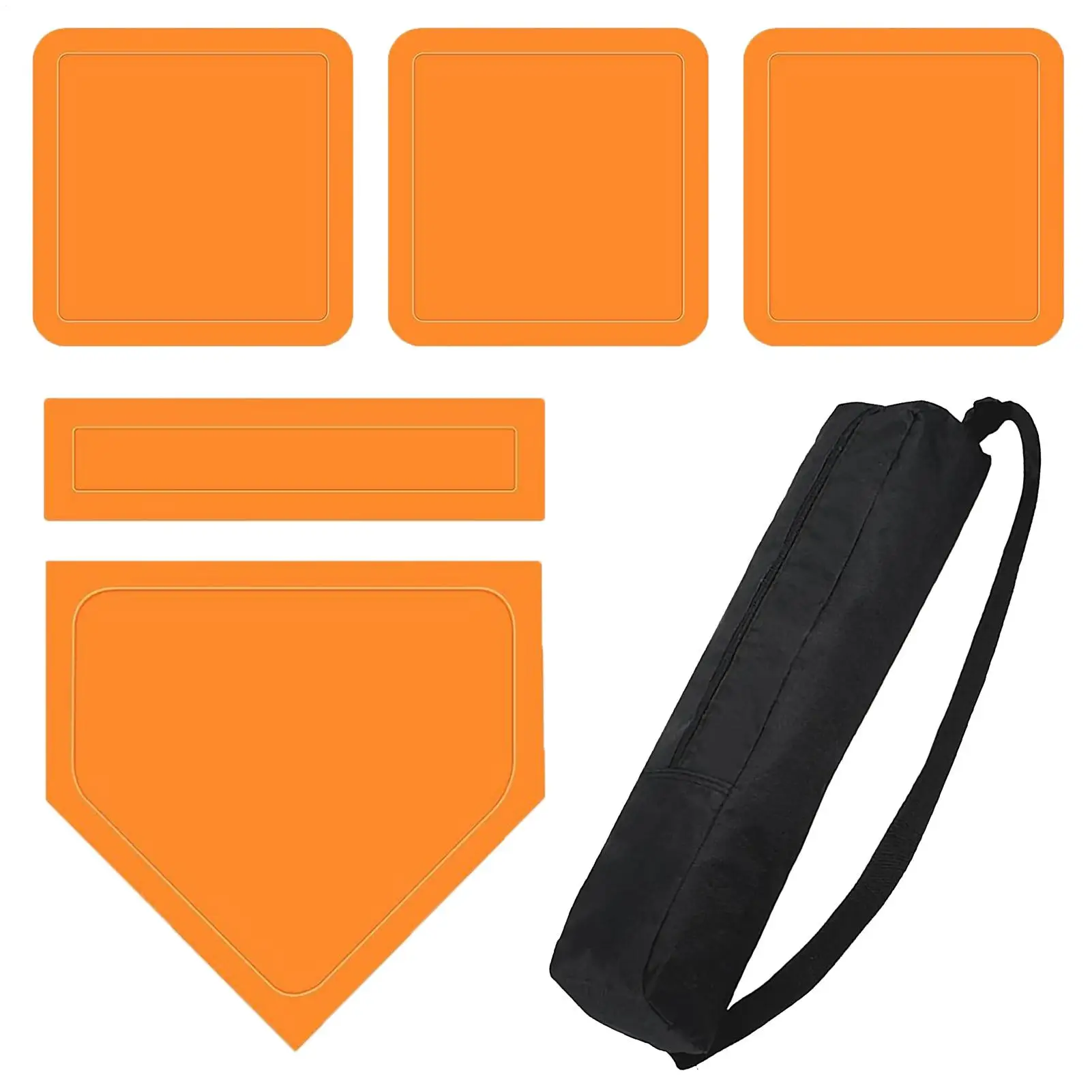 Softball Bases 5 Pieces Baseball Base Set With Pitching For Practice Practice Training Equipment With Pitching Home Plate Sports