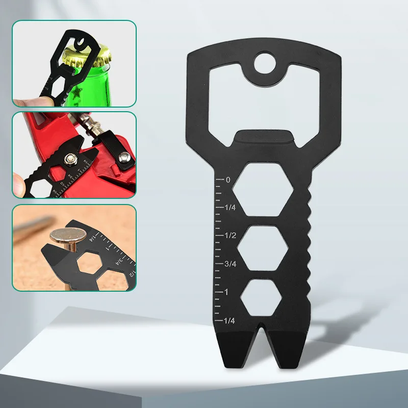 

Multi Functional EDC Tool Card with Nail Remover Bottle Opener Keychain Portable Small Outdoor Tool Can Opener