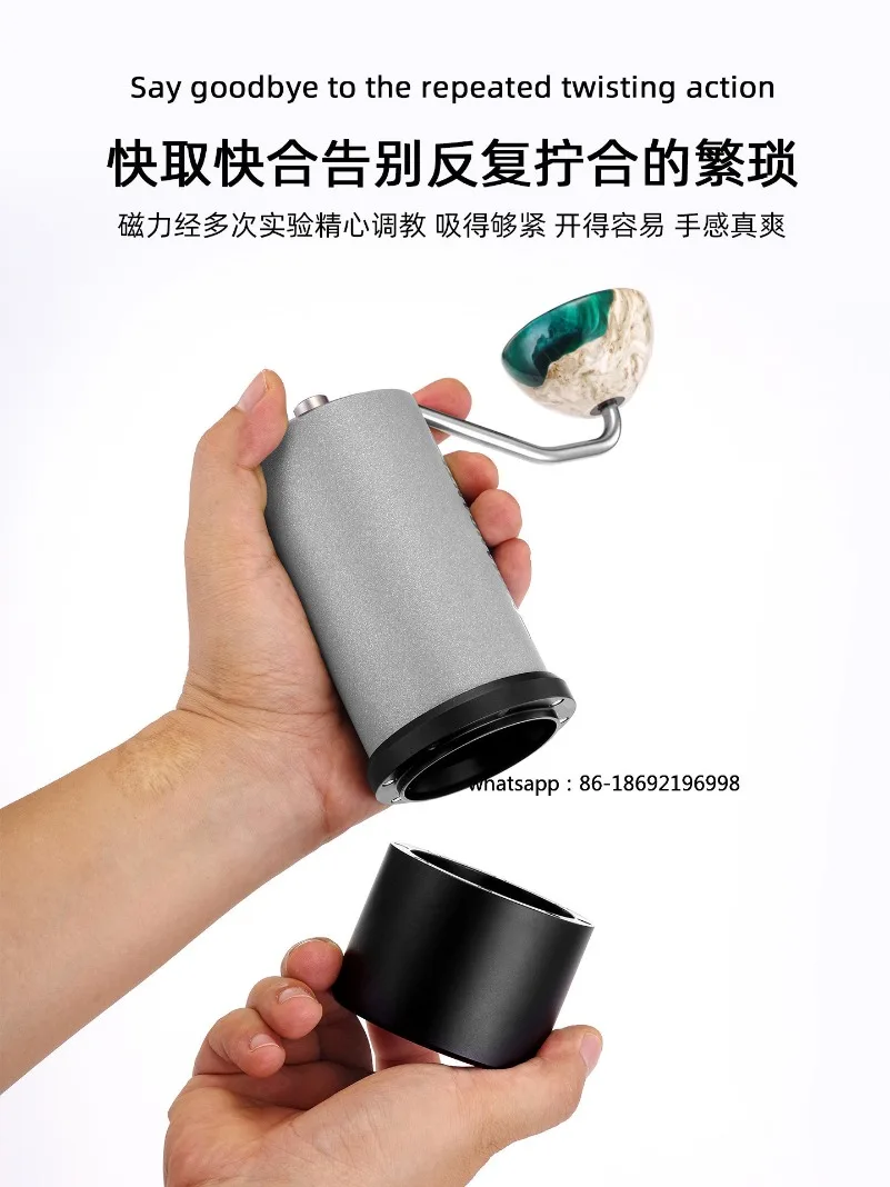 

2026 New C40c60 Hand Grinder MK4MK3 Strong Magnetic Absorption Aluminum Alloy Powder Cup and Can