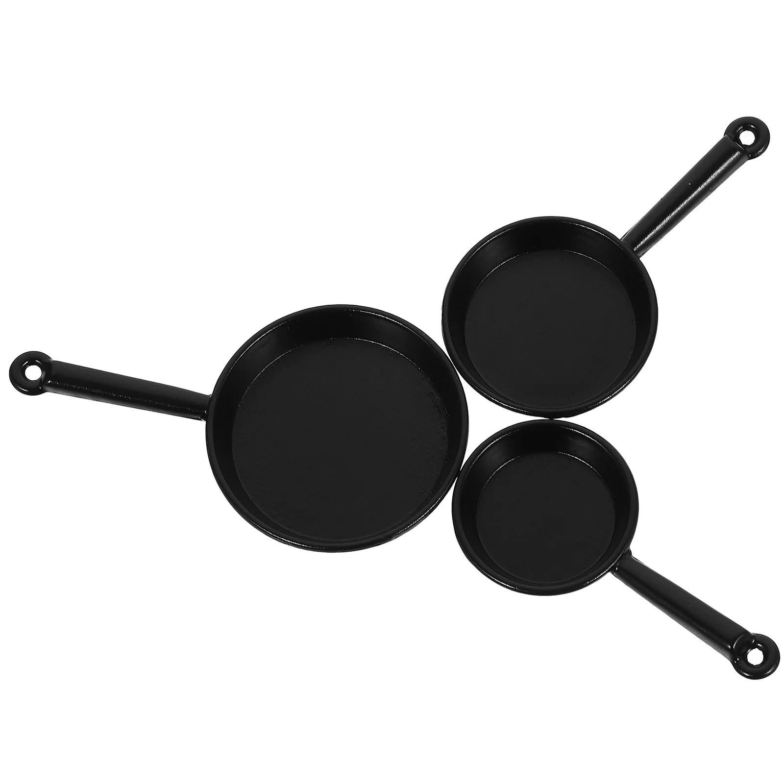 1 Set/3 Pcs Simulated Cookware Accessories Mini Pans Toys Artificial Micro Decors Layout Props Alloy Ornaments for House Mi