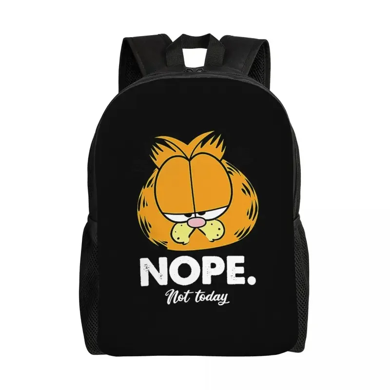 

Custom Garfields Nope Backpack for Women Men School College Student Bookbag Fits 15 Inch Laptop Cartoon Comic Cat Bags