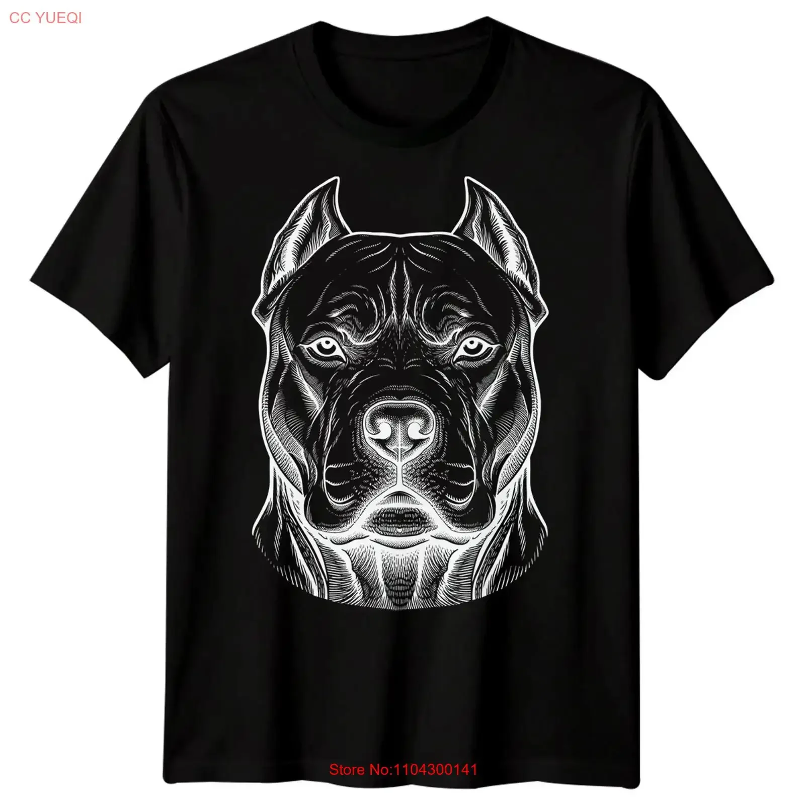 Pitbull Dog Animals Mens T Shirt Engraving Style long or short sleeves vintage Washed fashion graphic Comfortable Stylish