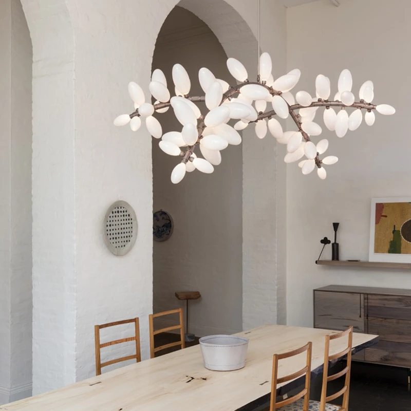 French Style Grape Motif Pendant Lamp Metal Glass Brass Black Silvery Finish Dimmable Ceilings Lustre Lighting