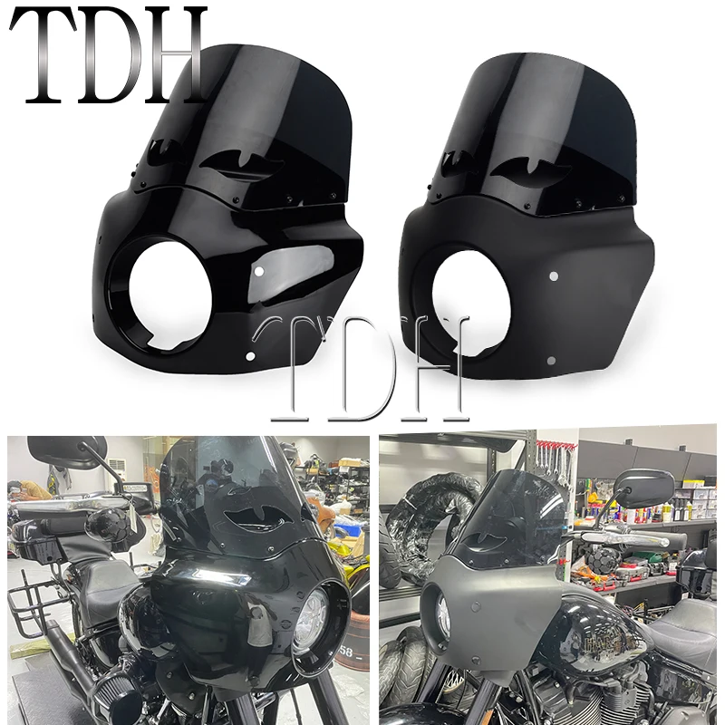 

Headlight Fairing Windshield 35-41mm Forks For Harley Sportster 1100 800 1200 Hugger Deluxe Super Low Nightster Club Style 86-15