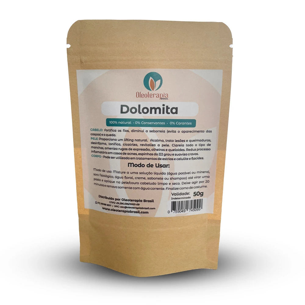 Polvo de dolomita 50g-natural 100%-uso cosmético/cara, pelo y cuerpo