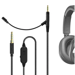 ATH M70X M60X M50X 헤드셋과 호환되는 Geekria 붐 마이크 헤드폰 케이블