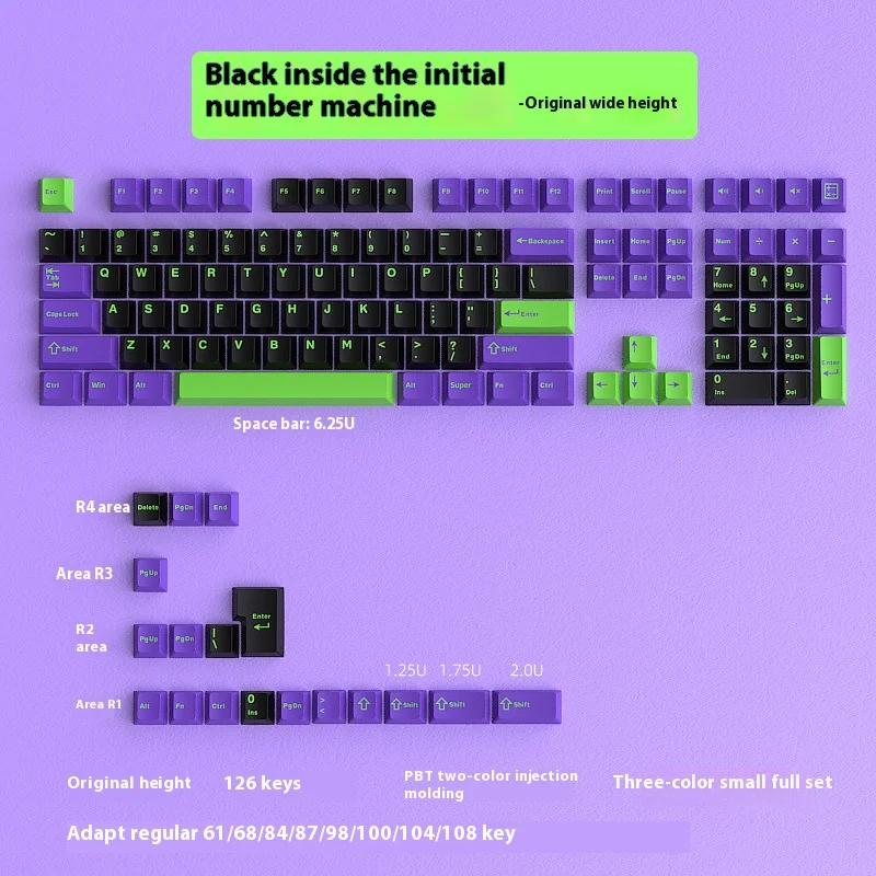 

EVA01/Spade Q/Blue Rose Mecha/Ham Keycap 126 клавиш Double Shot PBT Cherry Profile Sublimation Keycap для Gateron Kailh Cherry MX