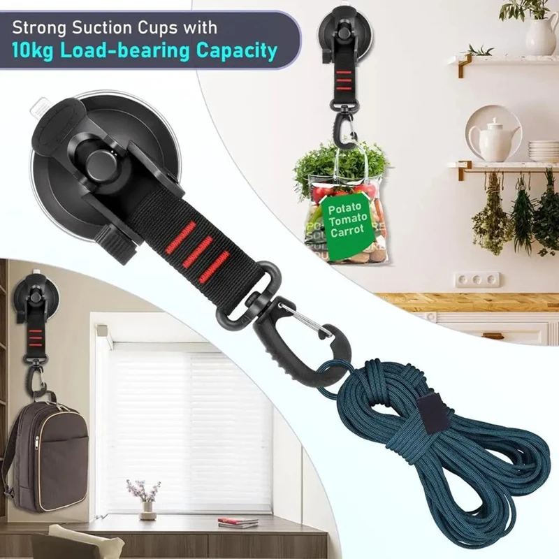 Suction Cup Anchor 4 Pieces Vacuum Suction Cup With Hooks Outdoor Gear Camping Tarp Accessory Strong Load-Bearing