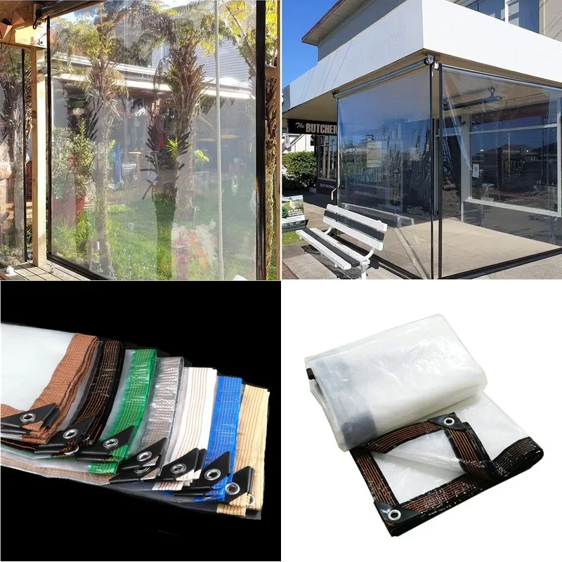 Thickness 0.1mm Transparent Tarpaulin Economical Pergola Succulent Plants Rain Cover With Grommets Clear Poly Tarp Awning