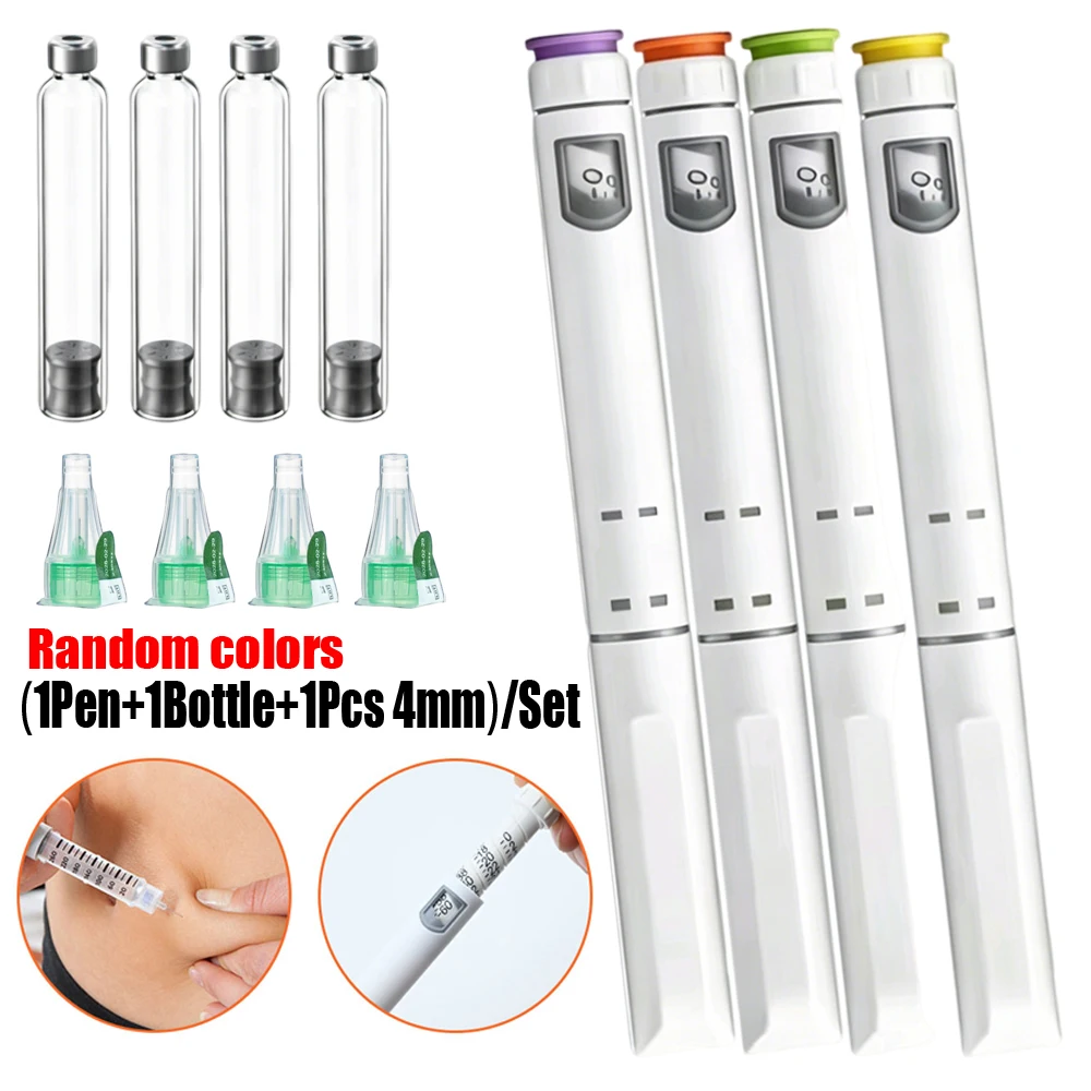 5-50Set Disposable Injection Pens 3ml Cartridge Cassette Bottle 4mm Pen Tip Kit Beauty Pen Adjustable-dose 60U Multi-use