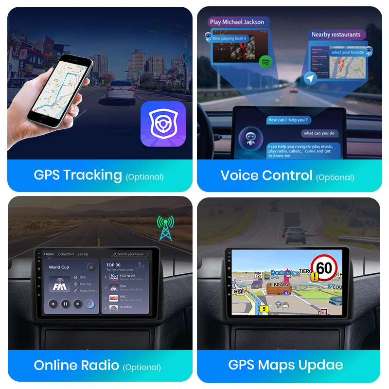 Radio de coche Junsun de 7 pulgadas con Android para BMW E46 M3 318 320 325 330 335, multimedia inalámbrico, CarPlay, Android Auto, estéreo, WiFi, GPS, Navi, SWC, 4G-LTE, Bluetooth, pantalla táctil multimedia, unidad principal. 6