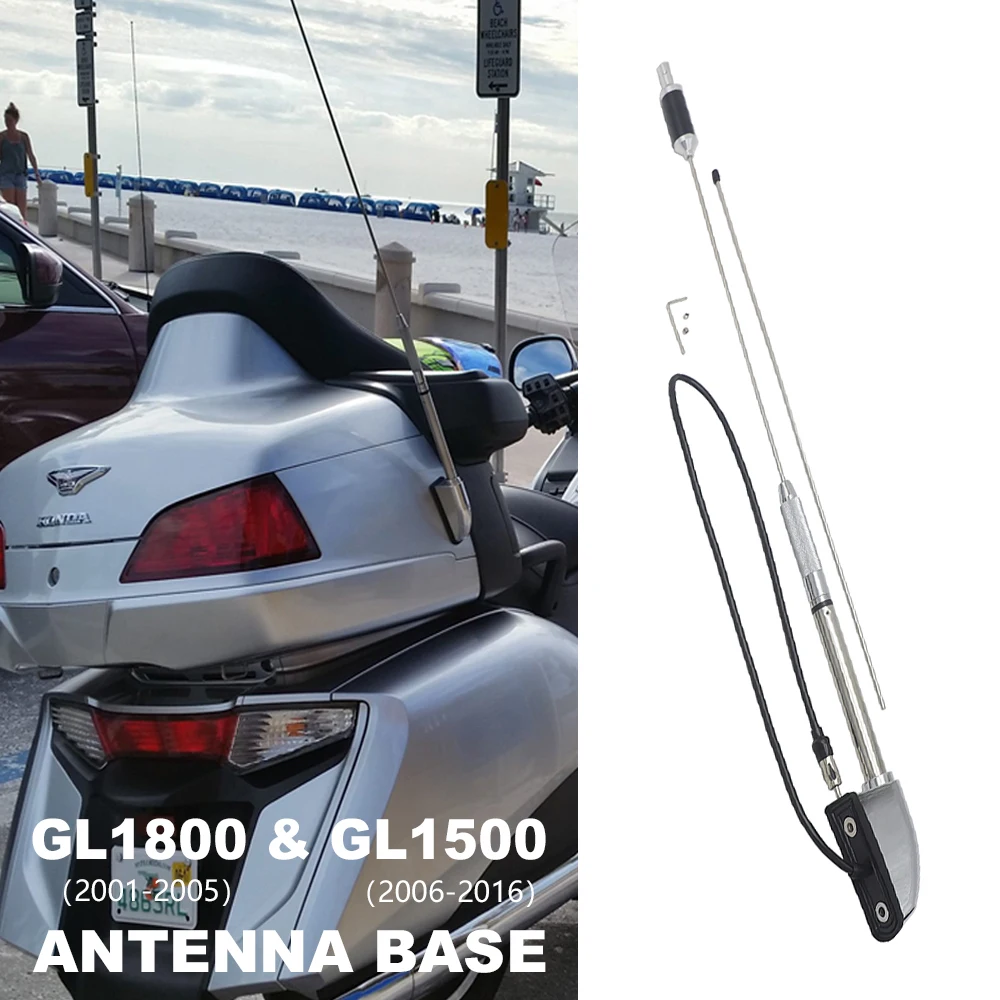 For Honda Goldwing 1800 GL1800 2001-2005 Motorcycle Accessories Chrome Radio Antenna Base FOR Honda Goldwing GL1500 2006-2016