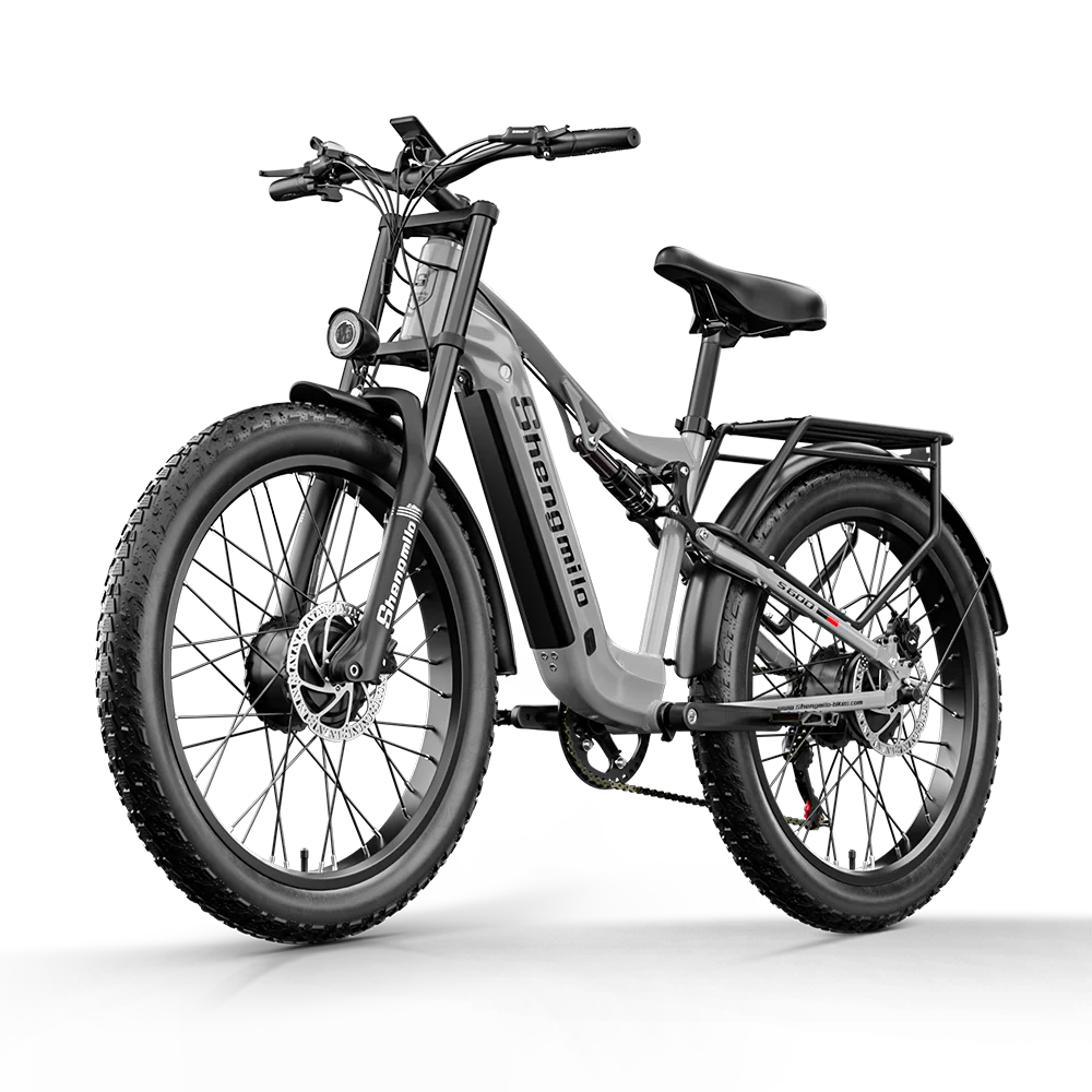Vélo électrique tout-terrain Shengmilo S600 pour homme, 2000W, avec deux moteurs, batterie 48V17.5AH840WH, velo electrique fat bike 26 pouces,vtt electrique adulte