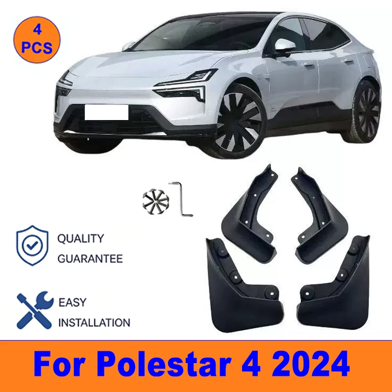 

4Pcs Mud Flaps For Polestar 4 2024 - Splash Guards Front & Rear Wheel Fender Mudguards Car Exterior Protection Accessories