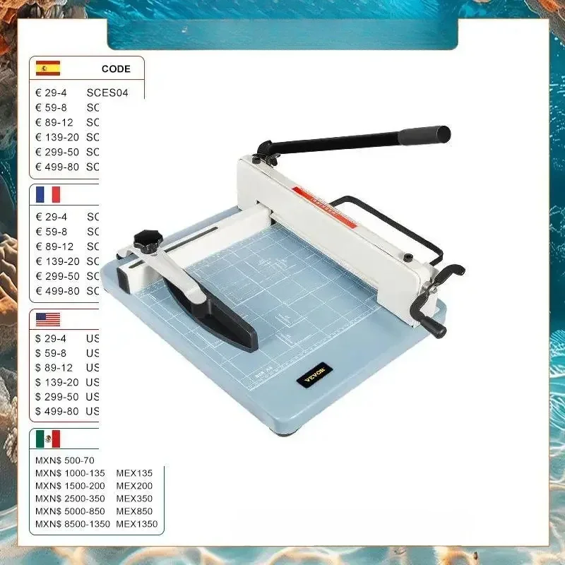 For 12/17 Inch Manual Paper Cutter Guillotine Trimmer Heavy Duty 300-500 Sheets Shredder for Factory School Office Accessories