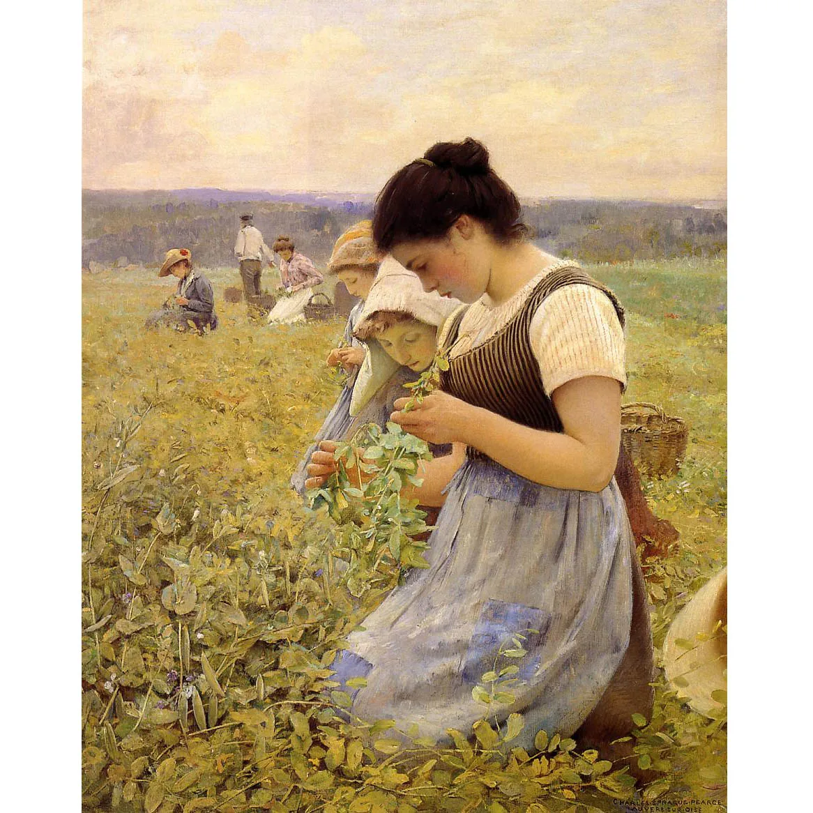 

Charles Sprague Pearce artworks,Women in the Fields,Hand painted famous painting reproduction,Academicism style art,Romm decor