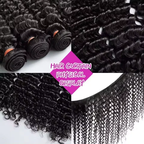 Luvin Burmesiskt Lockigt Hår Bundles Äkta Hår 30-34 Inch Djupt Våg Rå Hår Bundles 100% Obearbetat Dubbelväft Hårförlängningar Weave 6 best sales vattenvågigt hår - №4