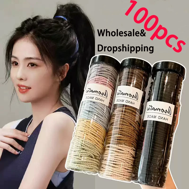 100 Stück Pferdeschwanzhalter für Frauen und Mädchen, Bunte Elastische Haarbänder, Kleine Haargummis, Scrunchies, Haaraccessoires im Großhandel