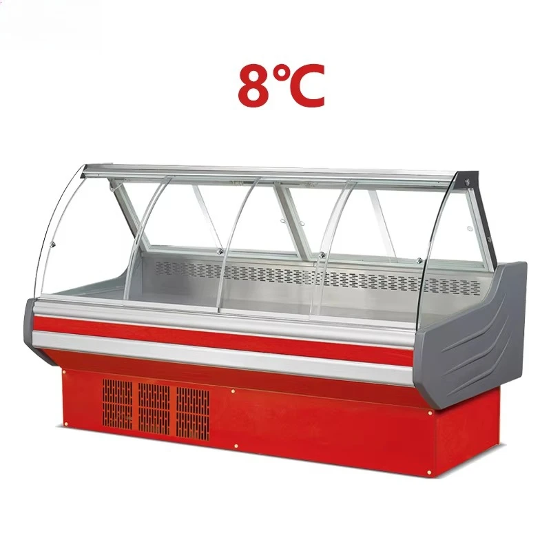 Customized Supermarket Anti-Fogging Glass Door Refrigerated Deli Display Case Long-Lasting Preservation Deli Display Fridge