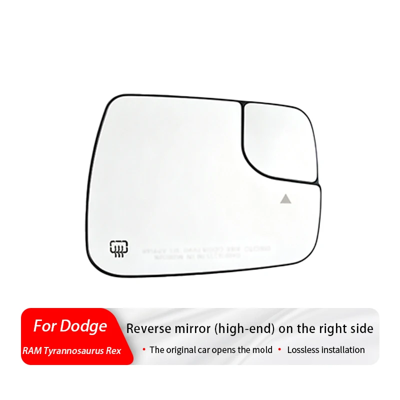 Right Side Passenger Rearview Mirror Glass for Dodge Ram 1500 TRX (High Trim with Blind-Spot Monitoring)