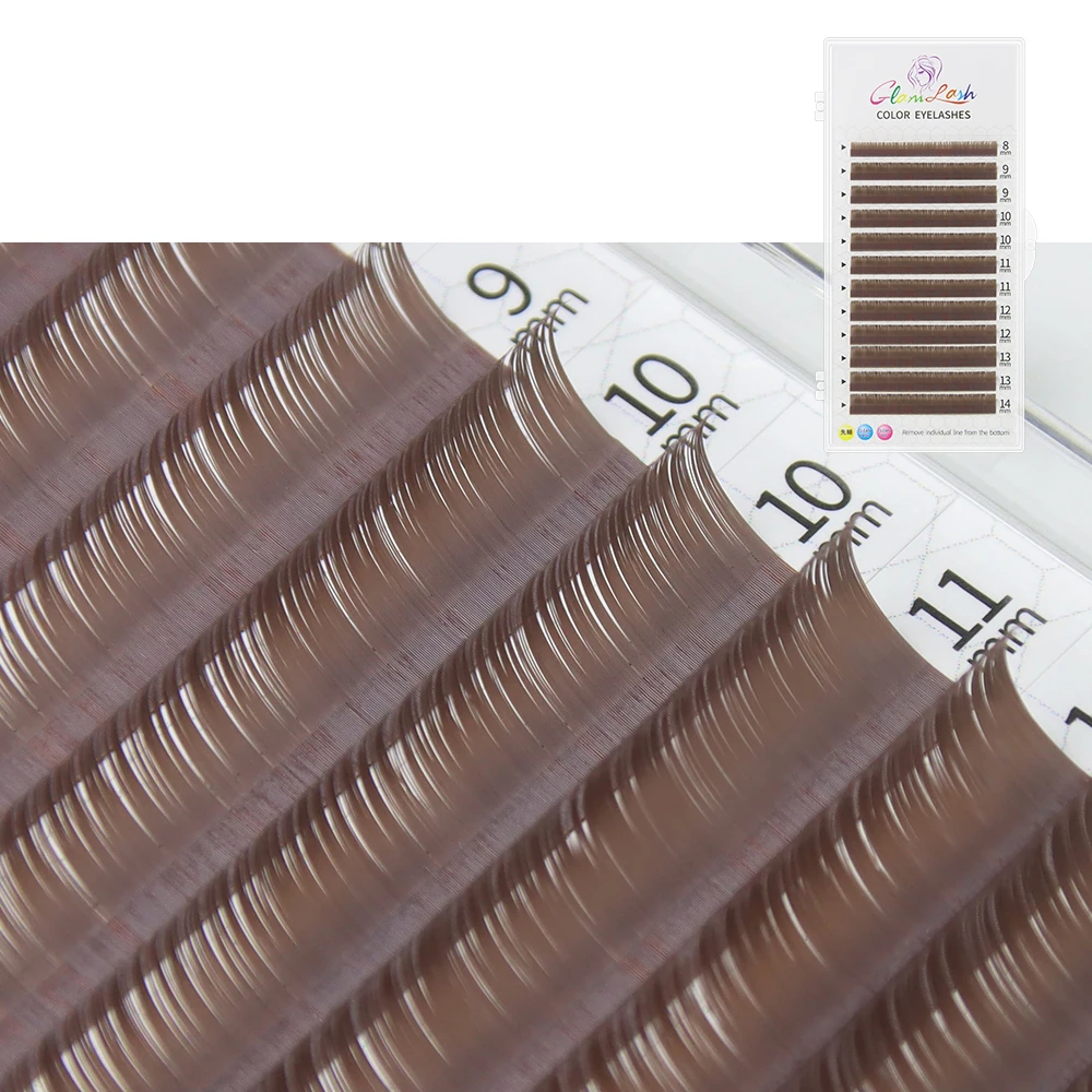 GLAMLASH Colored Individual False Eyelashes Natural Long