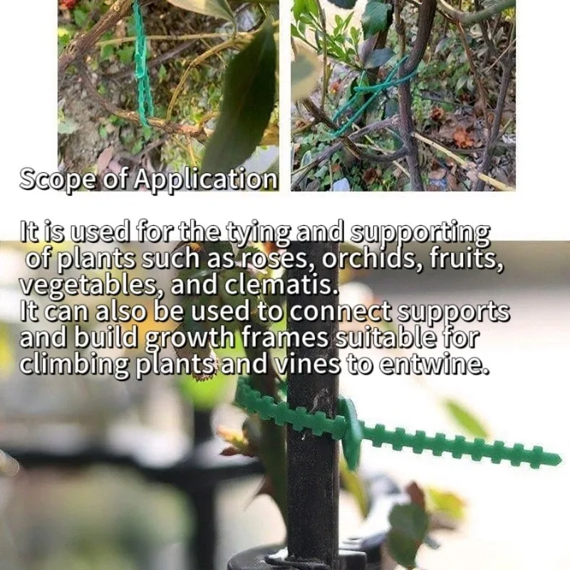 50-500pcs Adjustable Plastic Plant Cable Ties Reusable Cable Ties for Garden Tree Climbing Support Plant Vine Tomato Stem Clip