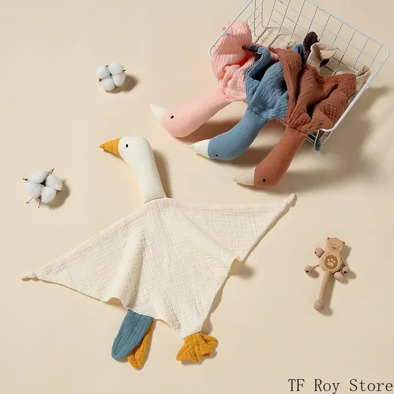 Cartoon Goose Baby Cotton Piumino Coperta Bambole per dormire Giocattolo per il sonno Lenire Placare Asciugamano Bavaglini Asciugamano per saliva Articoli per neonati