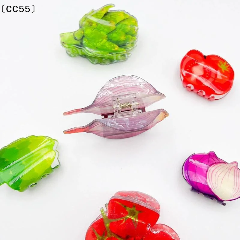 Acrylic Lettuce Onion Tomato Shape Hair Claw Clip For Women Girls Hair AccessoriesNew Design Acrylic Lettuce Onion Tomato〔CC55〕