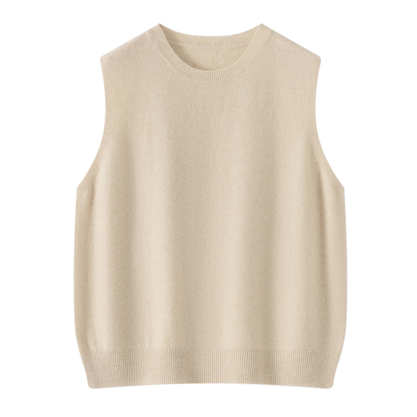 

Red Lotus Spring Autumn Women's 00 Wool Color Knitted Vest round Ne Svel Versatile oulder Top Soft Woolen Kn...
