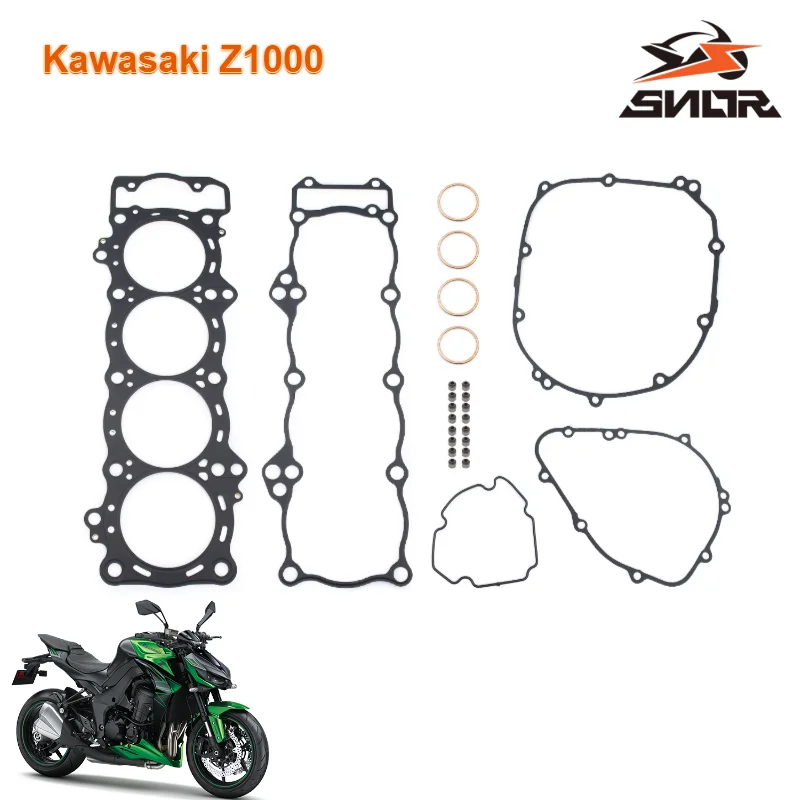 SNOR Motorcycle Full Engine Gasket Kit Cylinder Head Crankcase Gasket Set For Kawasaki Z1000 Z 1000 2010 To 2024 Replacement