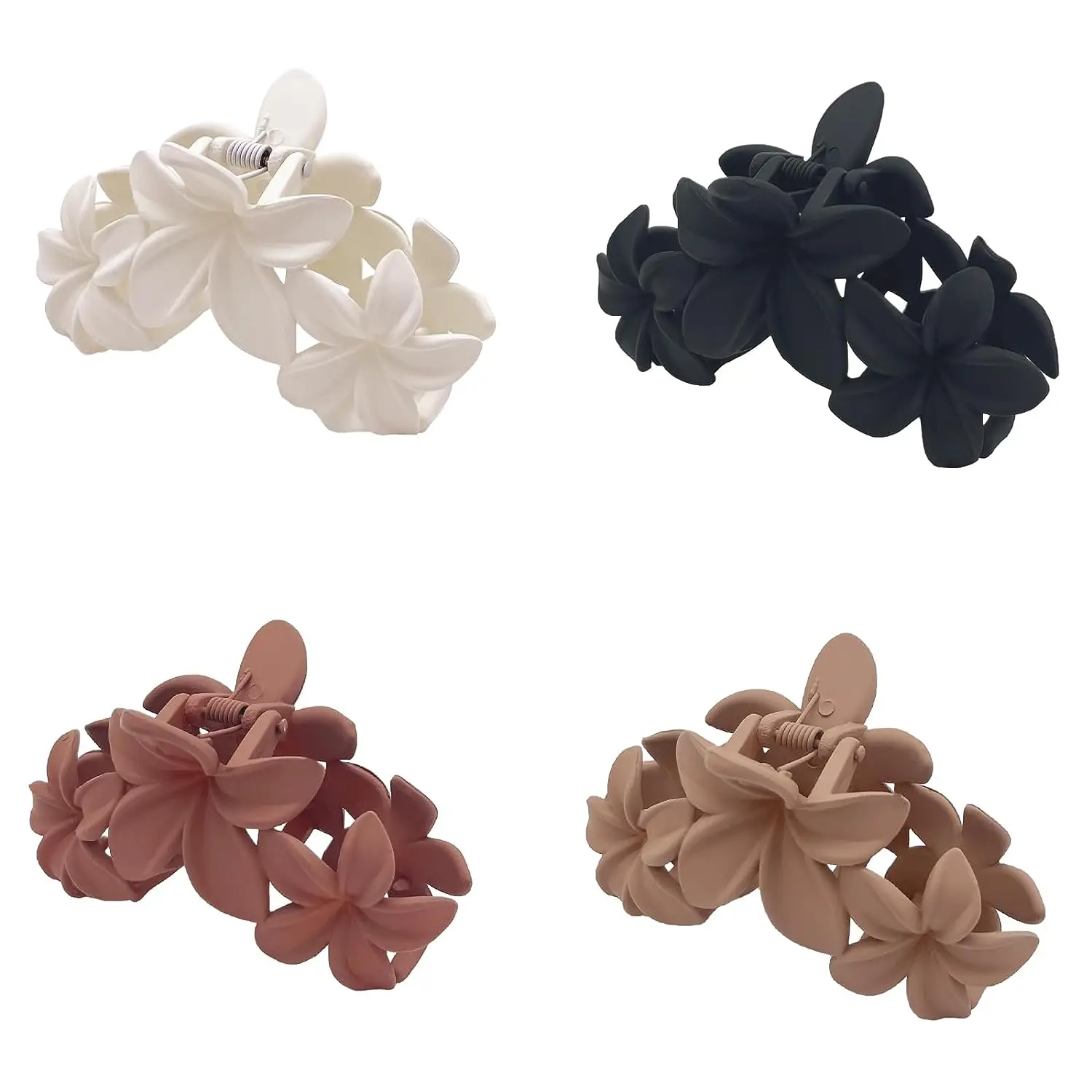 Medium Flower Claw Clips, Non-slip Hair Clips for Thick Thin Hair, Big Matte Hair Claw Clips for Women Hairstyle Accessories