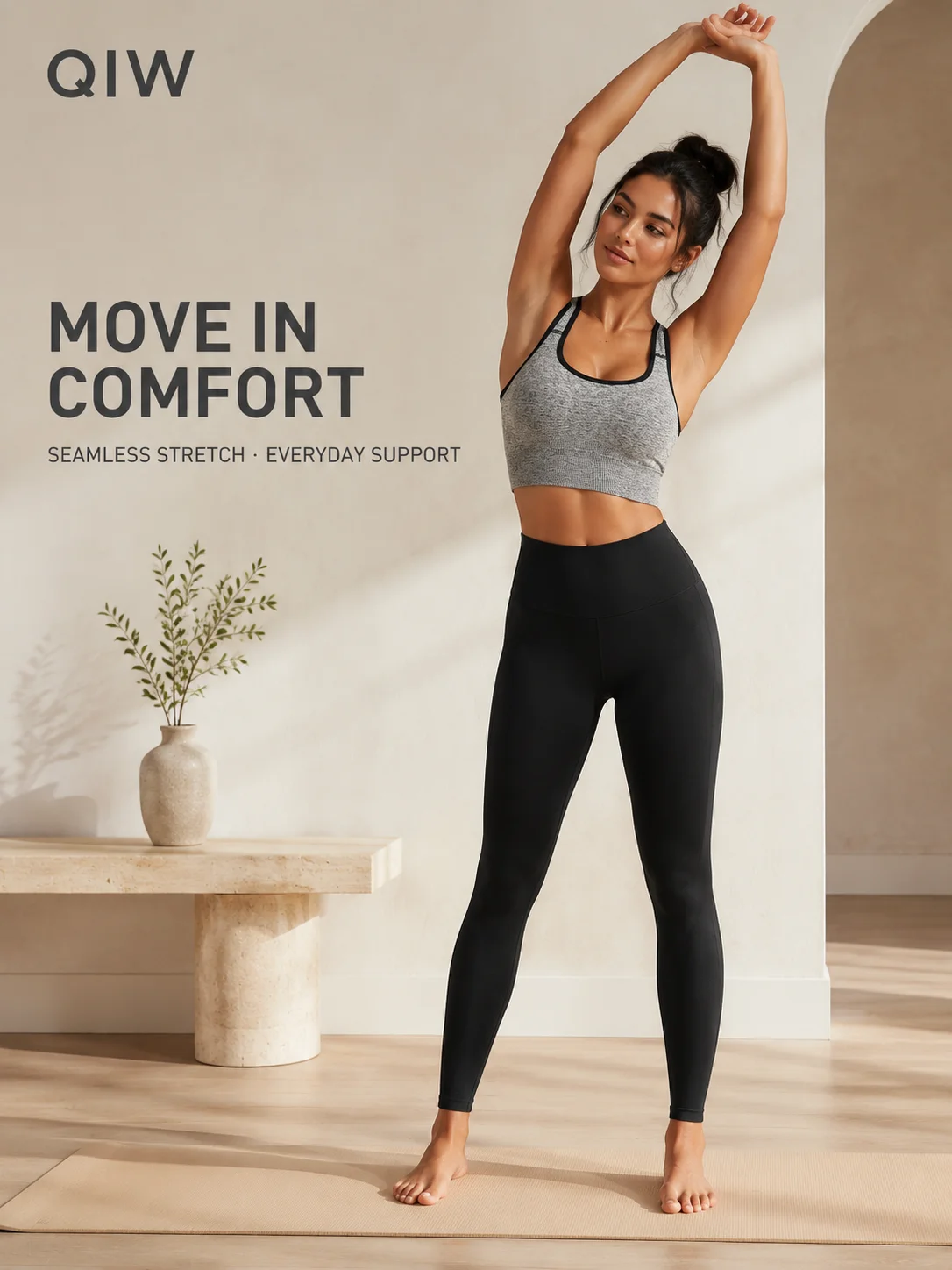 QIW Women's Seamless Sports Bra Set, 3 Colors Racerback Workout Yoga Top with Back Cutout, Breathable Gym Fitness Crop Top