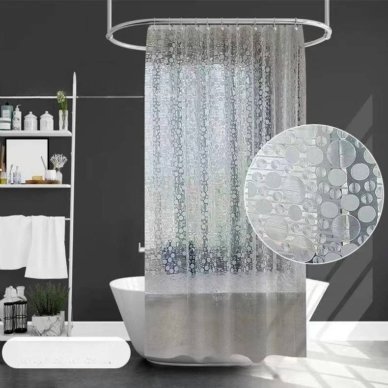 

Shower Curtain Endless Pattern Peva Toilet Curtains 71 Inches Transparent Waterproof Mildew Proof for Toilet 180cm with Hooks