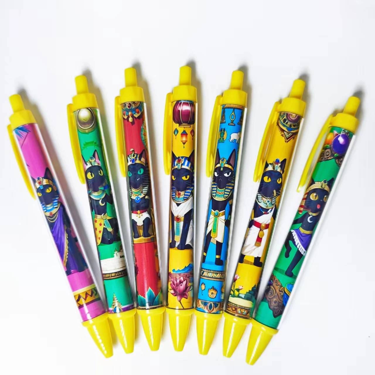 

7 шт./14 шт., креативная шариковая ручка на тему египетского бога и кота, повседневная офисная открытая сезонная студенческая обучающая канцелярская ручка, подарочная ручка