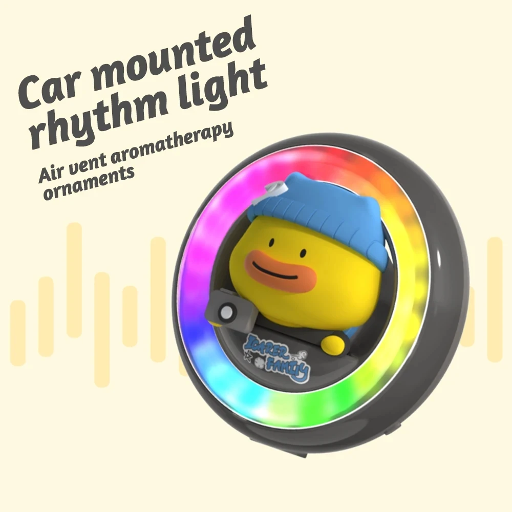 Leuke Cartoon Auto Luchtverfrisser Ritme LED Sfeerlicht Luchtuitlaat Auto Muziek Pickup Ritmelicht Interieur Decoratie Ornament