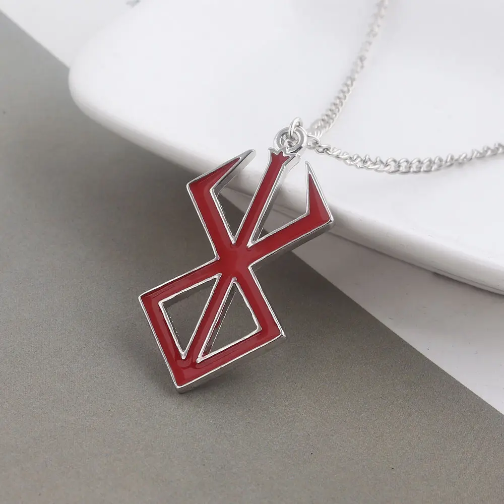 Trendy Anime Berserk Symbol Logo key chains Necklace Fashion Guts Sword Pendants Cosplay Jewelry Decoration Necklace Props Gifts