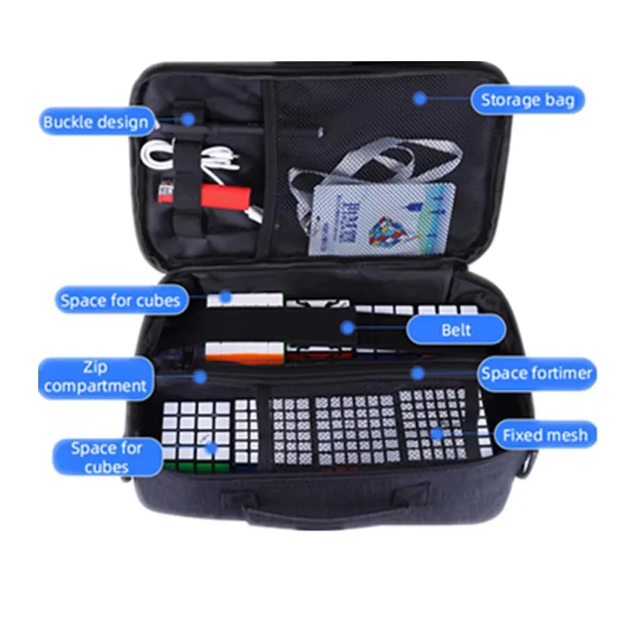 Qiyi حقيبة كتف حقيبة المهنية ل 2x2 3x3x3 4x4 5x5 6x6 7x7 8x8 9x9 10x10 المكعب السحري حقيبة يد حقيبة كتف حقيبة التخزين #5