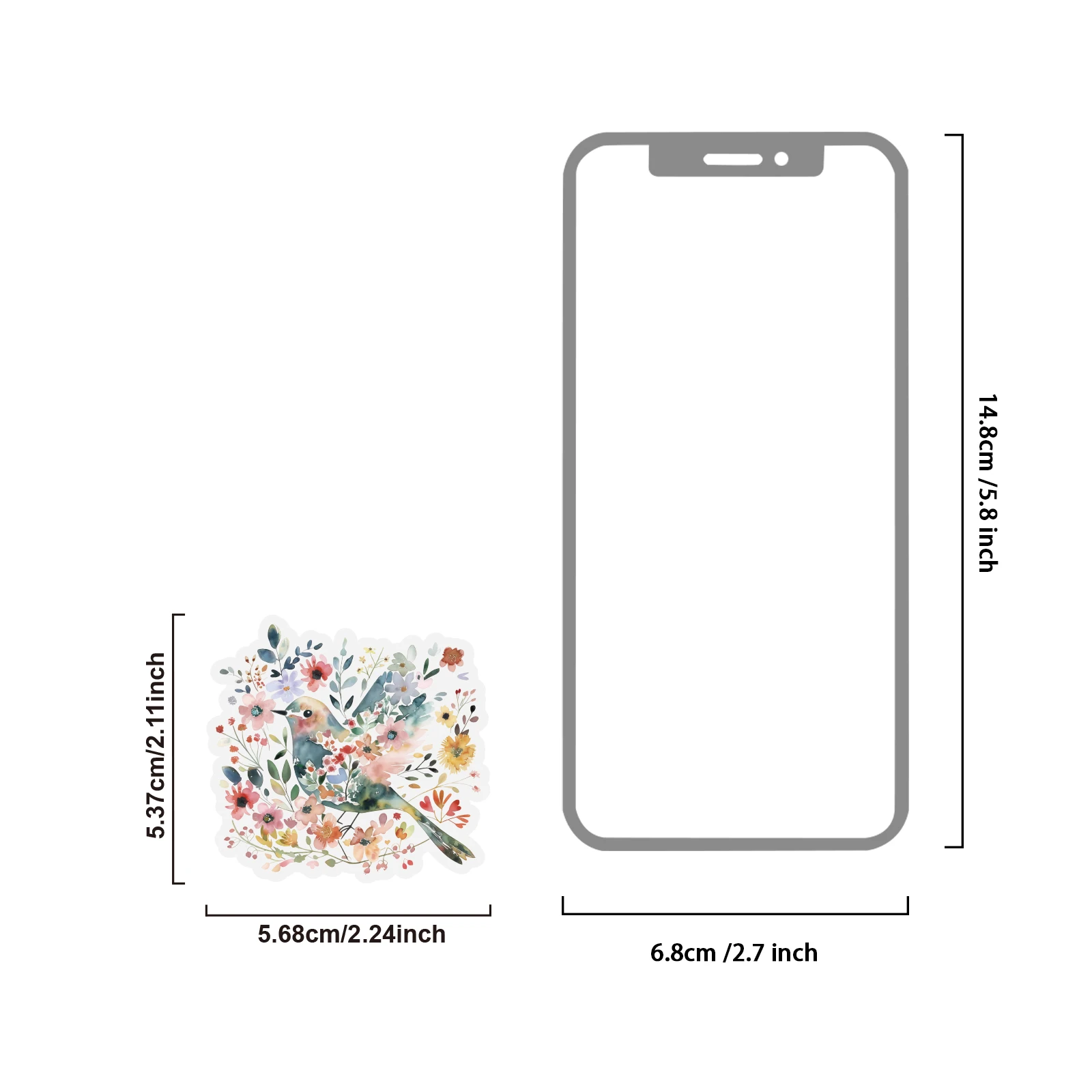 Etori Life Cloudy Blossoms Watercolor Bird Lace Journal Decoration Stickers Ins Style Simple Decorative Stickers for Laptops, Phone Stickers, Luggage, Scrapbooking Supplies, Office Decoration Accessories, Room Decoration, Vintage Party, Student Stationery Stickers, Children's Stickers, Back-To-School Season