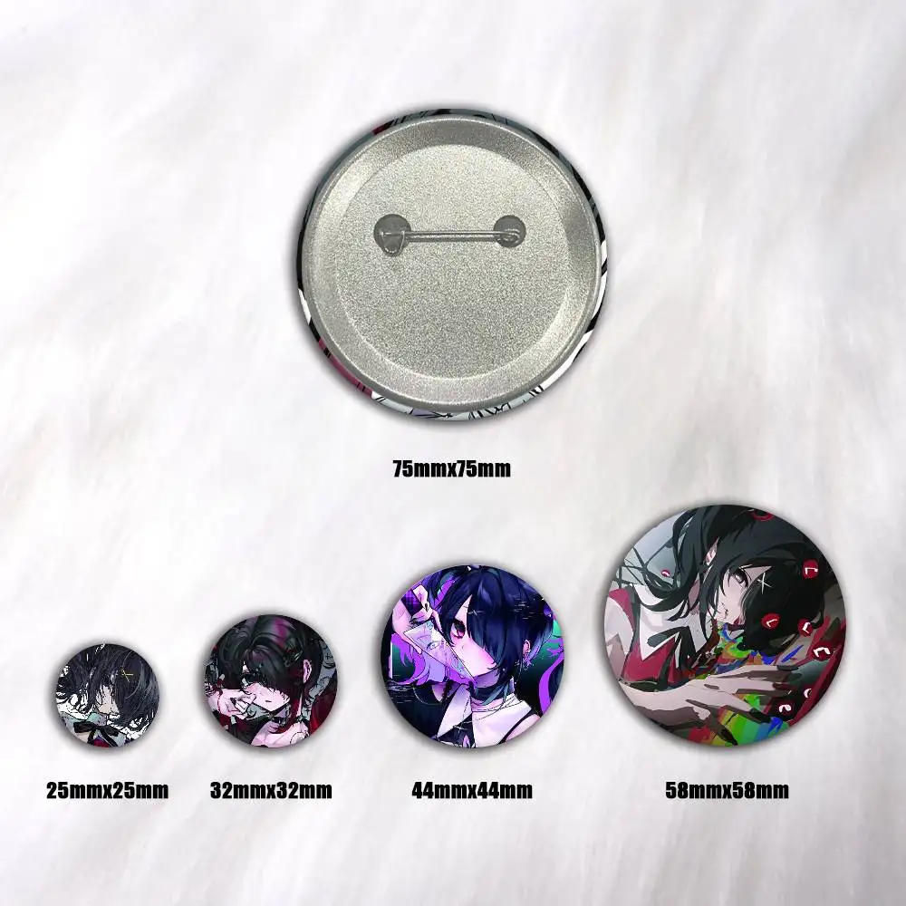 Anime Ame chan Pins Badges Round Laser Badge Brooch Clothes Backpack Accessories