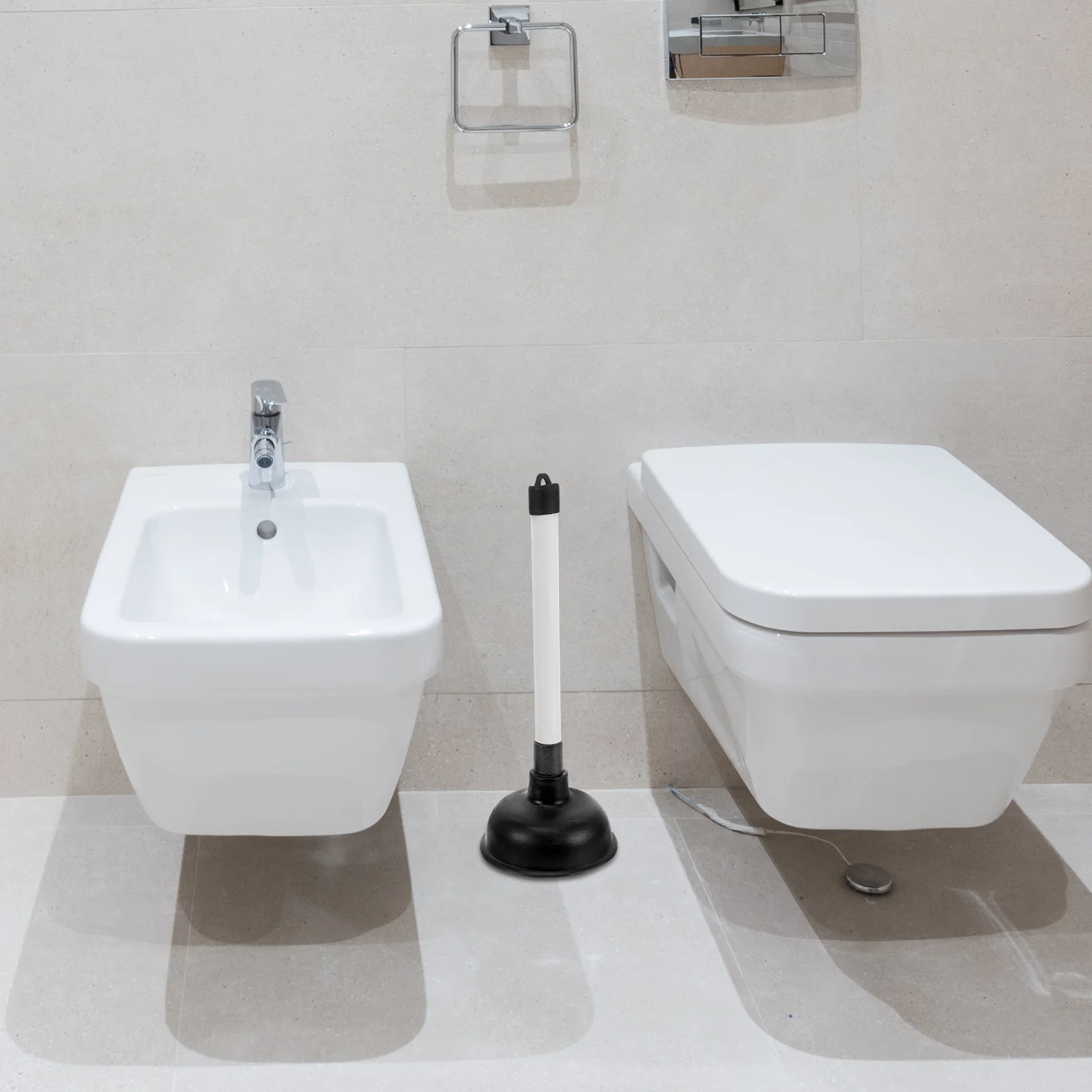 

Powerful Insert Plunger with Long Handle for Unclogging Toilet Sink Drain Heavy Duty Bathroom Plunger Ideal for Kitchen