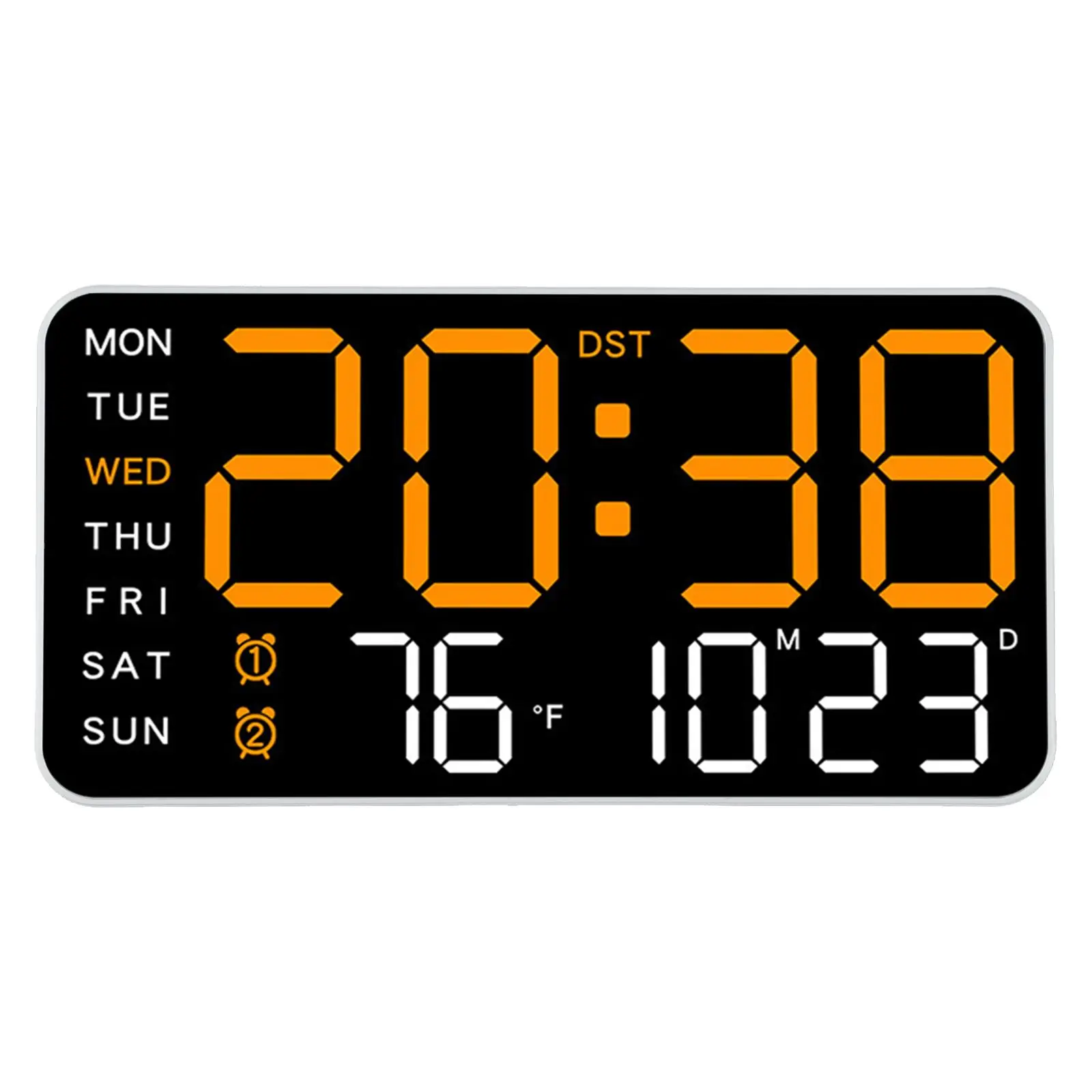 Day And Week Display For Daily Use LED Digital Wall Clock Brightness Adjustment Clock Voice-activated Wake-up AAA Battery Mode