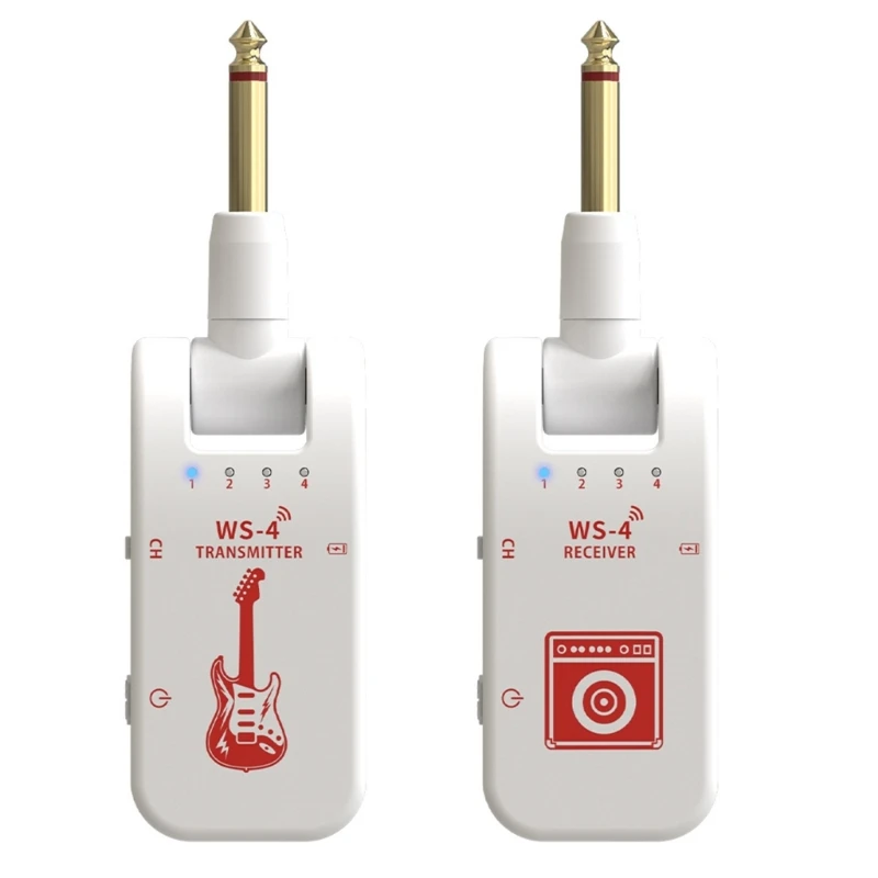 Rechargeable Sound Wireless Guitar System, Transmitter Receiver, 8 Channels Transmission, Easy to Use, 2.4GHz