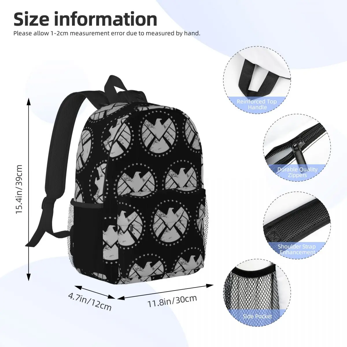 Shield Agent Training Backpack Student Boys Girls BookBag Men Women School Bag Computer Shoulder Bags