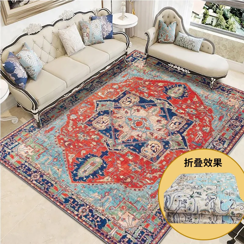 Vintage Persian Carpet Living Room Houses Decoration Large Bedroom Carpet Cloakroom American Rugs Room Turkey Floor Mats