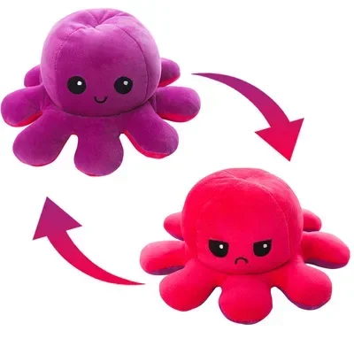 Octopus happy-sad toys- Pop powder Toy- It Octopus two-side Burbuja Mood kawaii POP items Octopus Plush Decoration angry pulpo