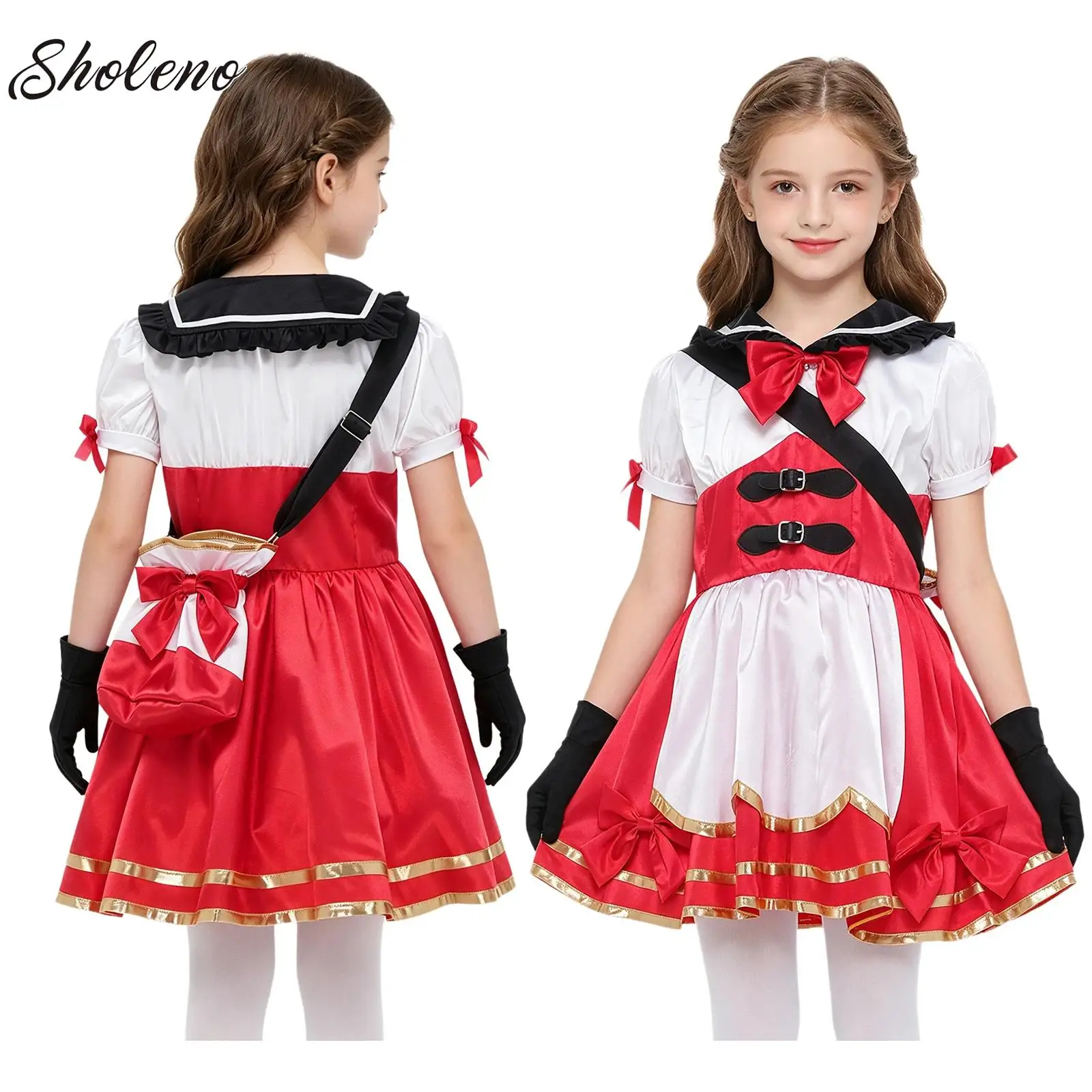 

Teen Girls Witch Game Character Cosplay Dress A-line College Style Cosplay Costume Children's Recital Outfits with Accessories