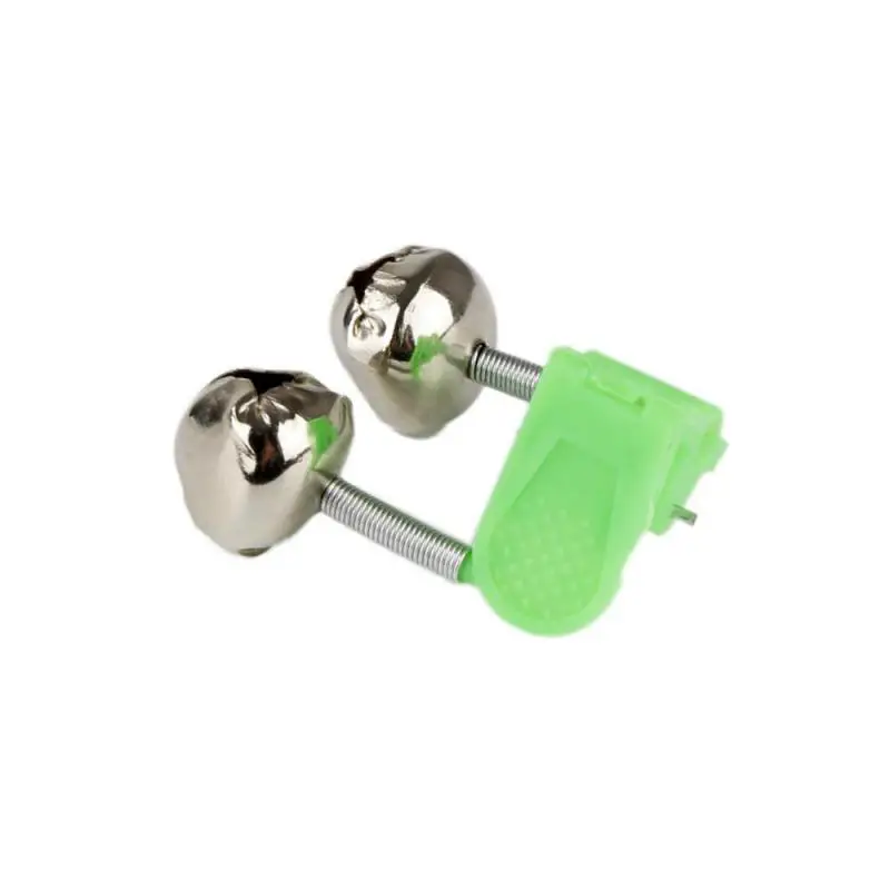 Fishing Bite Alarms Fishing Rod Bell Rod Clamp Tip Clip Bells Ring Green ABS Fishing Accessory Outdoor Fishing Tools